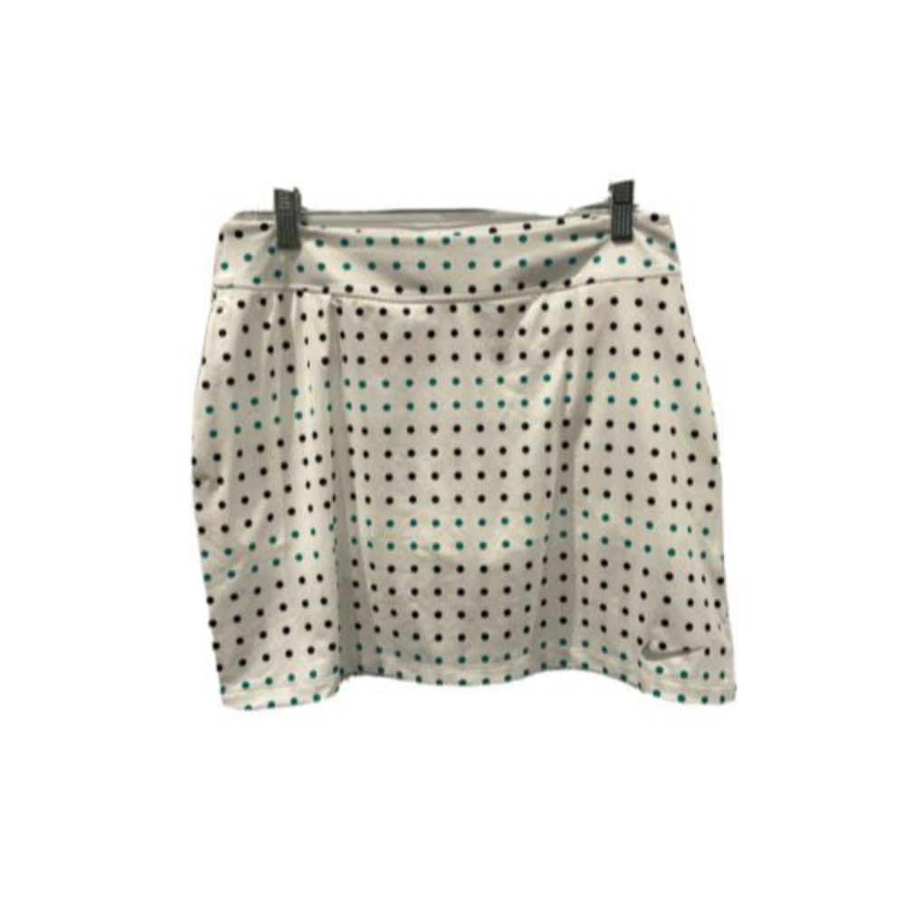 New Nike Golf Women's Small Polka Dot Print Skort Skirt Navy Aqua Blue Tennis